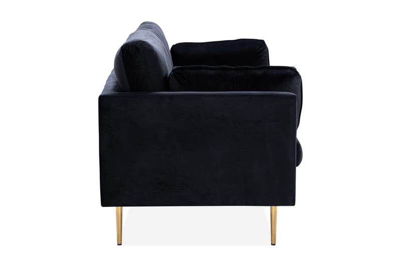 Bloom 3-seters Fløyelssofa - Svart - Møbler - Sofaer - 3 seter sofa