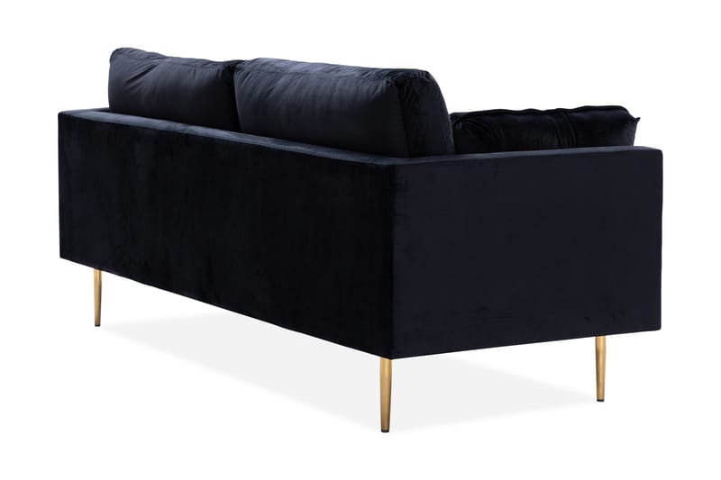 Bloom 3-seters Fløyelssofa - Svart - Møbler - Sofaer - 3 seter sofa
