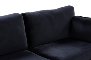 Bloom 3-seters Fløyelssofa - Svart - Møbler - Sofaer - 3 seter sofa