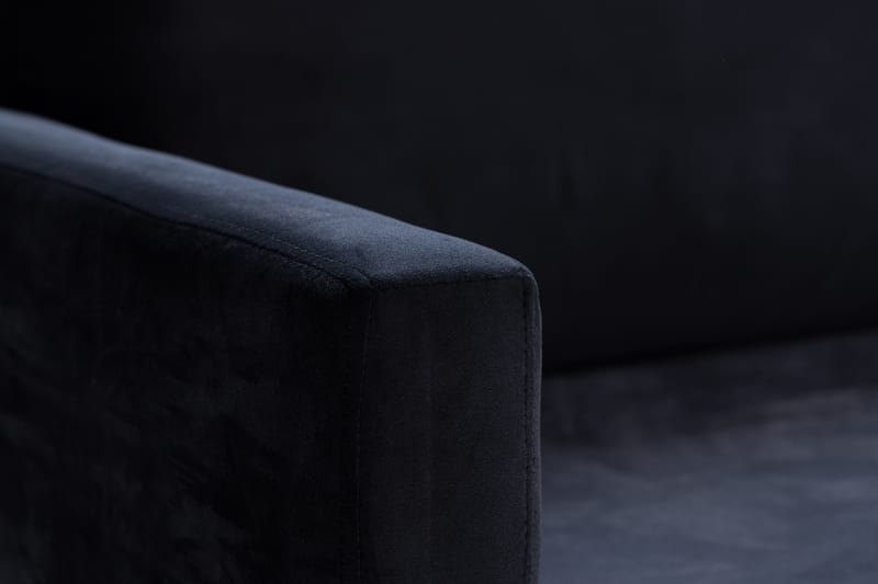 Bloom 3-seters Fløyelssofa - Svart - Møbler - Sofaer - 3 seter sofa