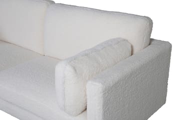 Boom 3-seter Sofa Teddystoff - Hvit - Møbler - Sofaer - 3 seter sofa
