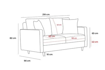 Braneles Sofa 3-seter - Grå - Møbler - Sofaer - 3 seter sofa