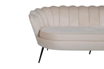Calais 3-seter Snegleformet Fløyelssofa 181 cm - Beige - Møbler - Sofaer - 3 seter sofa