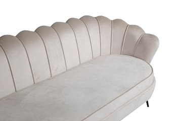 Calais 3-seter Snegleformet Fløyelssofa 181 cm - Beige - Møbler - Sofaer - 3 seter sofa