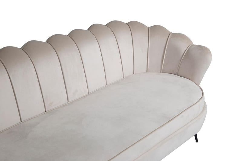 Calais 3-seter Snegleformet Fløyelssofa 181 cm - Beige - Møbler - Sofaer - 3 seter sofa