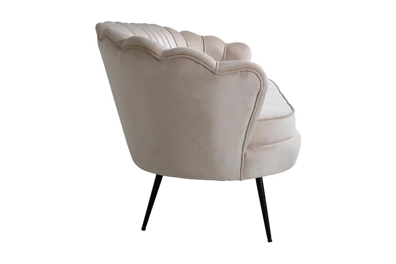Calais 3-seter Snegleformet Fløyelssofa 181 cm - Beige - Møbler - Sofaer - 3 seter sofa