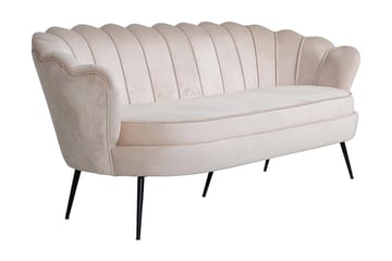 Calais 3-seter Snegleformet Fløyelssofa 181 cm - Beige - Møbler - Sofaer - 3 seter sofa