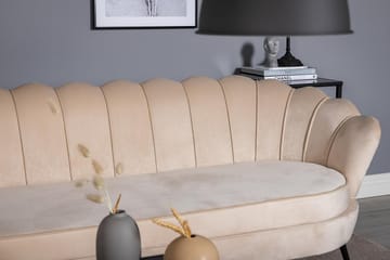 Calais 3-seter Snegleformet Fløyelssofa 181 cm - Beige - Møbler - Sofaer - 3 seter sofa