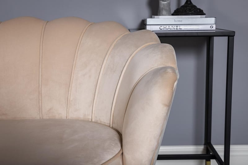 Calais 3-seter Snegleformet Fløyelssofa 181 cm - Beige - Møbler - Sofaer - 3 seter sofa