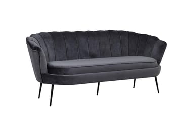 Calais 3-seter Snegleformet Fløyelssofa 181 cm - Grå - Møbler - Sofaer - 3 seter sofa