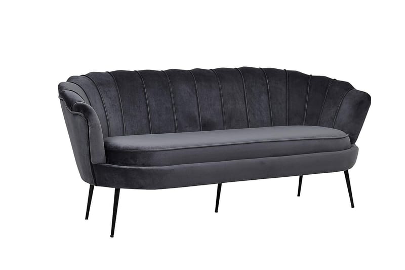 Calais 3-seter Snegleformet Fløyelssofa 181 cm - Grå - Møbler - Sofaer - 3 seter sofa