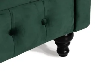 Chesterfield Lyx 3-seter Fløyelssofa – Dyp sofa - Grønn - Møbler - Sofaer - 3 seter sofa