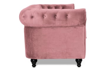 Chesterfield Lyx Fløyelssofa 3-seter - Rostrosa - Møbler - Sofaer - 3 seter sofa