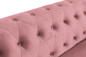 Chesterfield Lyx Fløyelssofa 3-seter - Rostrosa - Møbler - Sofaer - 3 seter sofa