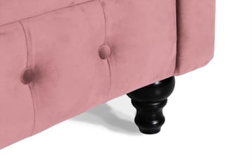 Chesterfield Lyx Fløyelssofa 3-seter - Rostrosa - Møbler - Sofaer - 3 seter sofa
