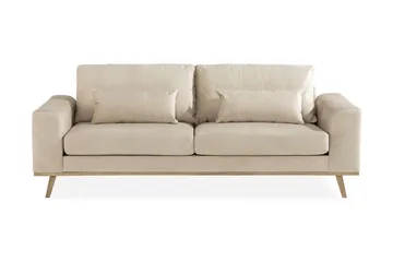 Copenhagen 3-seters Fløyelssofa - Beige - Møbler - Sofaer - 3 seter sofa