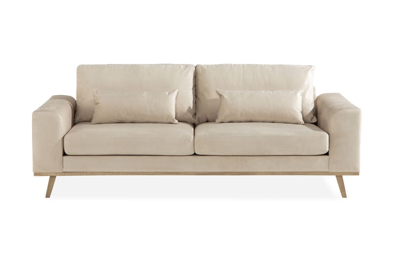 Copenhagen 3-seters Fløyelssofa - Beige - Møbler - Sofaer - 3 seter sofa