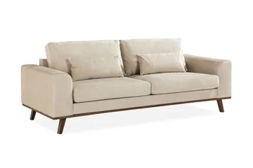 Copenhagen 3-seters Fløyelssofa - Beige - Møbler - Sofaer - 3 seter sofa