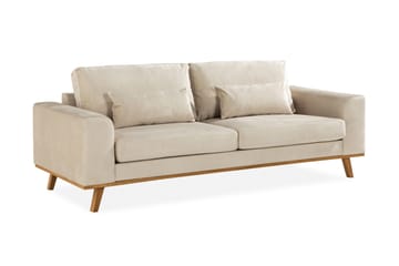 Copenhagen 3-seters Fløyelssofa - Beige - Møbler - Sofaer - 3 seter sofa