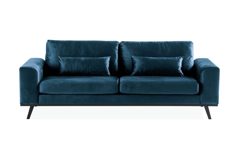 Copenhagen 3-seters Fløyelssofa, Blå