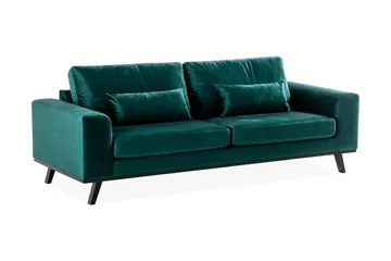 Copenhagen 3-seters Fløyelssofa - Grønn - Møbler - Sofaer - 3 seter sofa