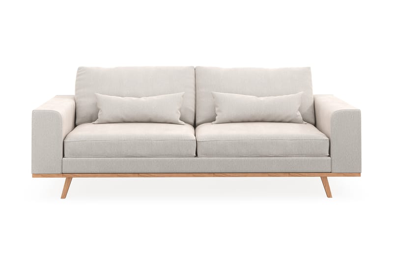 Copenhagen 3-seters Fløyelssofa - Kremhvit - Møbler - Sofaer - 3 seter sofa