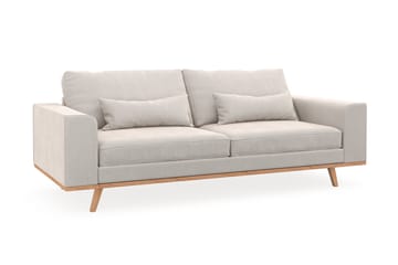 Copenhagen 3-seters Fløyelssofa - Kremhvit - Møbler - Sofaer - 3 seter sofa