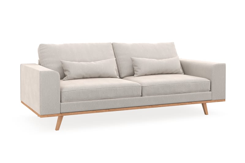Copenhagen 3-seters Fløyelssofa - Kremhvit - Møbler - Sofaer - 3 seter sofa