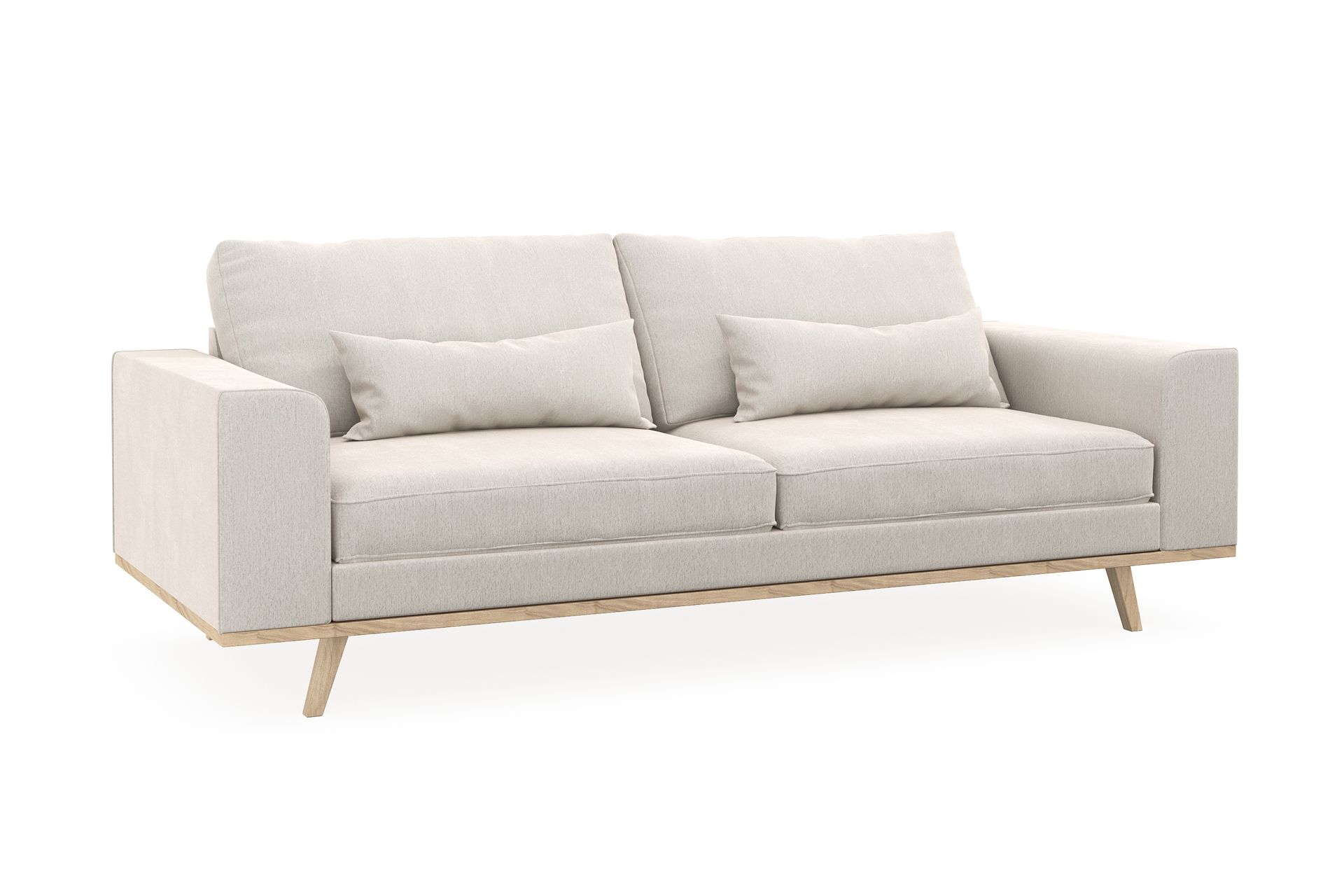 Copenhagen 3-seters Fløyelssofa - Kremhvit - Møbler - Sofaer - 3 seter sofa