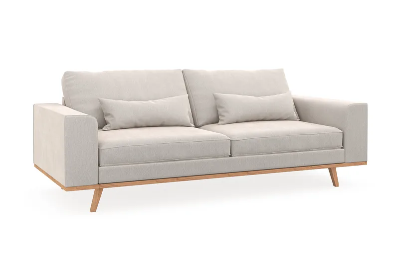 Copenhagen 3-seters Fløyelssofa - Kremhvit - Møbler - Sofaer - 3 seter sofa