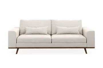 Copenhagen 3-seters Fløyelssofa - Kremhvit - Møbler - Sofaer - 3 seter sofa