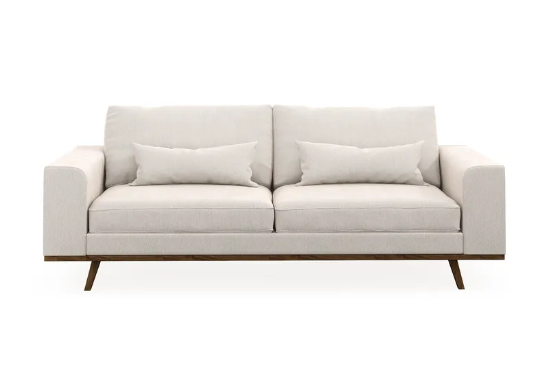 Copenhagen 3-seters Fløyelssofa - Kremhvit - Møbler - Sofaer - 3 seter sofa