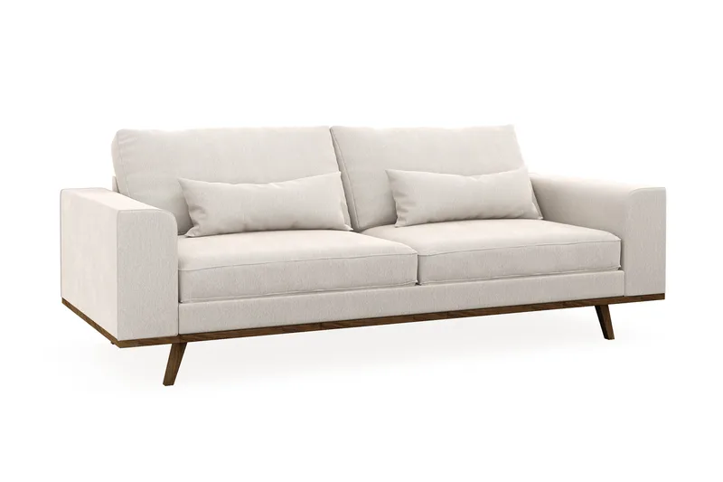 Copenhagen 3-seters Fløyelssofa - Kremhvit - Møbler - Sofaer - 3 seter sofa