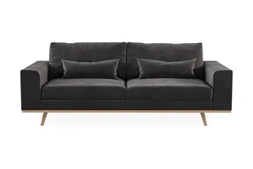 Copenhagen 3-seters Fløyelssofa - Mørk grå - Møbler - Sofaer - 3 seter sofa