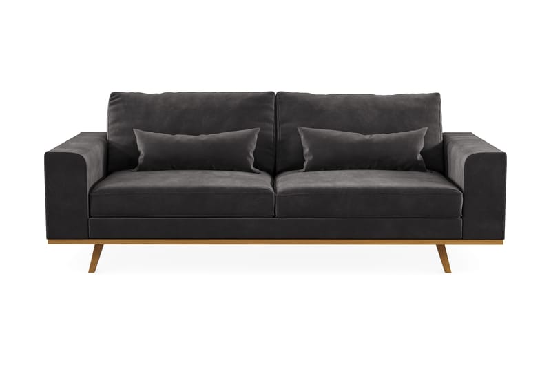 Copenhagen 3-seters Fløyelssofa - Mørk grå - Møbler - Sofaer - 3 seter sofa