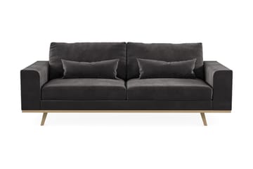 Copenhagen 3-seters Fløyelssofa - Mørk grå - Møbler - Sofaer - 3 seter sofa