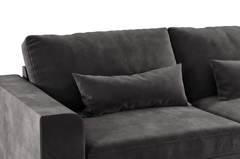 Copenhagen 3-seters Fløyelssofa - Mørk grå - Møbler - Sofaer - 3 seter sofa