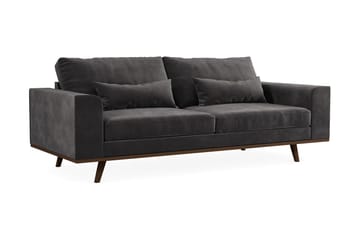 Copenhagen 3-seters Fløyelssofa - Mørk grå - Møbler - Sofaer - 3 seter sofa
