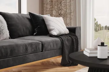 Copenhagen 3-seters Fløyelssofa - Mørk grå - Møbler - Sofaer - 3 seter sofa