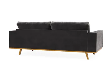Copenhagen 3-seters Fløyelssofa - Mørk grå - Møbler - Sofaer - 3 seter sofa