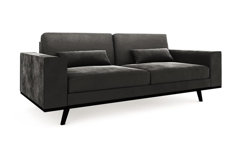 Copenhagen 3-seters Fløyelssofa - Mørk grå - Møbler - Sofaer - 3 seter sofa