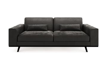 Copenhagen 3-seters Fløyelssofa - Mørk grå - Møbler - Sofaer - 3 seter sofa