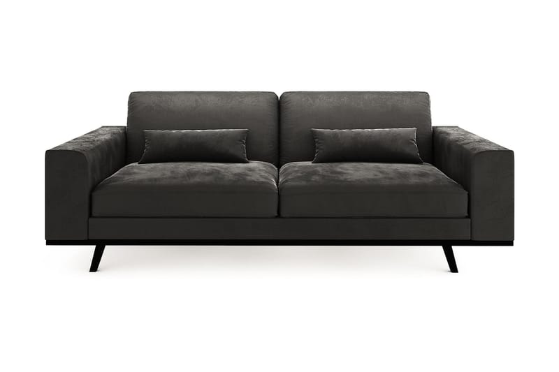 Copenhagen 3-seters Fløyelssofa - Mørk grå - Møbler - Sofaer - 3 seter sofa