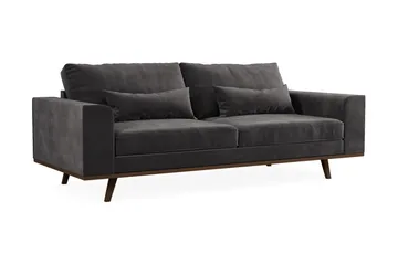 Copenhagen 3-seters Fløyelssofa - Mørk grå - Møbler - Sofaer - 3 seter sofa