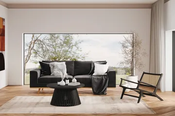 Copenhagen 3-seters Fløyelssofa - Mørk grå - Møbler - Sofaer - 3 seter sofa