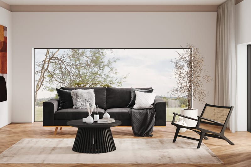 Copenhagen 3-seters Fløyelssofa - Mørk grå - Møbler - Sofaer - 3 seter sofa