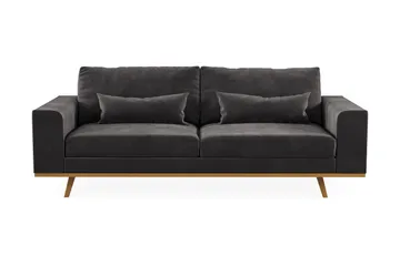 Copenhagen 3-seters Fløyelssofa - Mørk grå - Møbler - Sofaer - 3 seter sofa