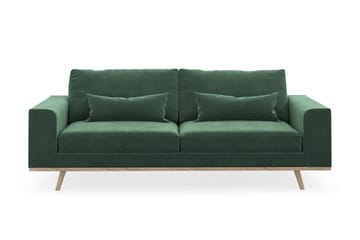 Copenhagen 3-seters Fløyelssofa - Mørk grønn - Møbler - Sofaer - 3 seter sofa