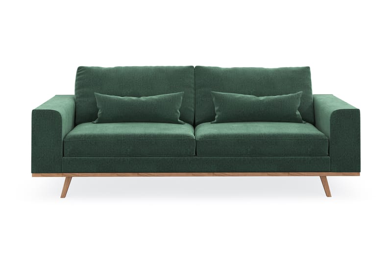 Copenhagen 3-seters Fløyelssofa - Mørk grønn - Møbler - Sofaer - 3 seter sofa