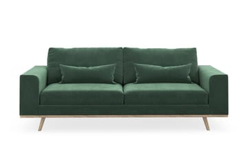 Copenhagen 3-seters Fløyelssofa - Mørk grønn - Møbler - Sofaer - 3 seter sofa